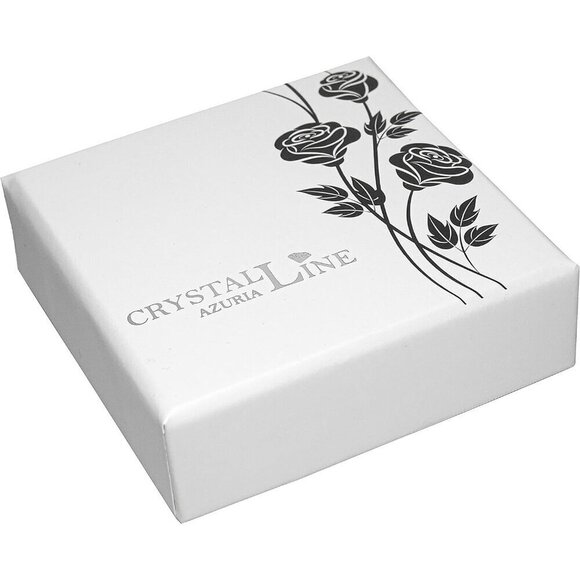 Women's Silver Blue Teardrop Plated Tear Drop  Crystal Earrings with Box - Picture 5 of 5